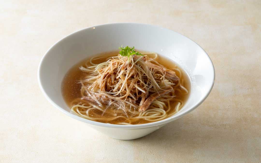 葱と叉焼細切り汁そば