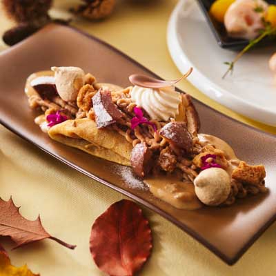 栗ひろいアフタヌーンティーセット クレープモンブラン