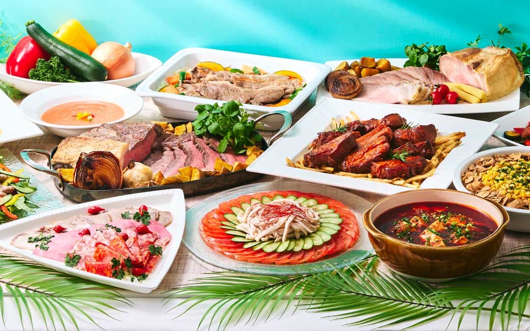 スタミナ肉料理＆スパイシーフェア バイキング形式のランチビュッフェ料理イメージ