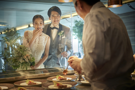 大阪　心斎橋　結婚式　料理演出　おもてなし　料理 メニュー　ホテル日航大阪　プリフィクススタイル